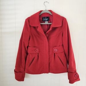 Jack BB Dakota Red Pea Coat